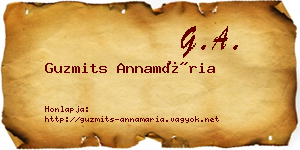 Guzmits Annamária névjegykártya